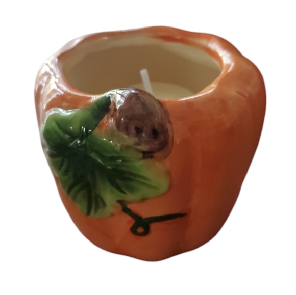 Pumpkin Candle Holders Fall Table Ceramic Decor Lot of 3 - Picture 2 of 9